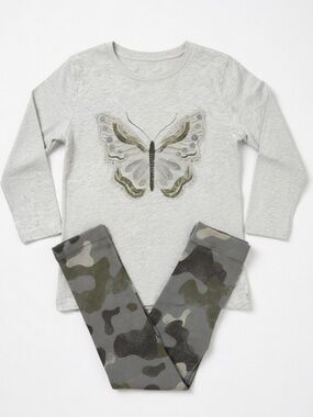 Butterfly and camo Toddler set 3/4